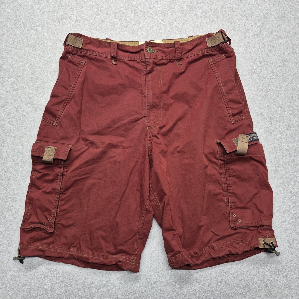 Vintage Abercrombie & Fitch Cargo Shorts Mens L Red Paratroops Drawstring Y2K